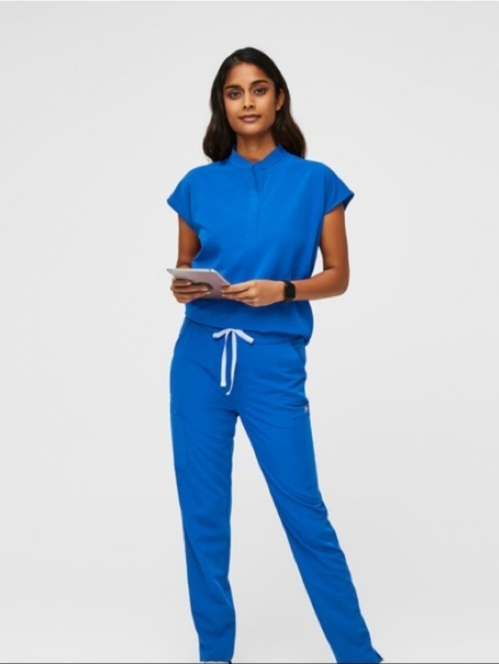 FIGS Rafaela Oversized Scrub Top in Royal Blue - SZ XS